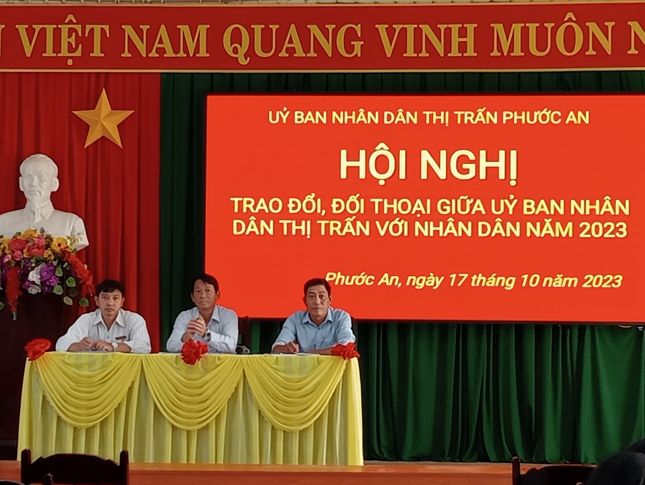 Hội nghị trao đổi đối thoại giữa UBND thị trấn và nhân dân thị trấn Phước An