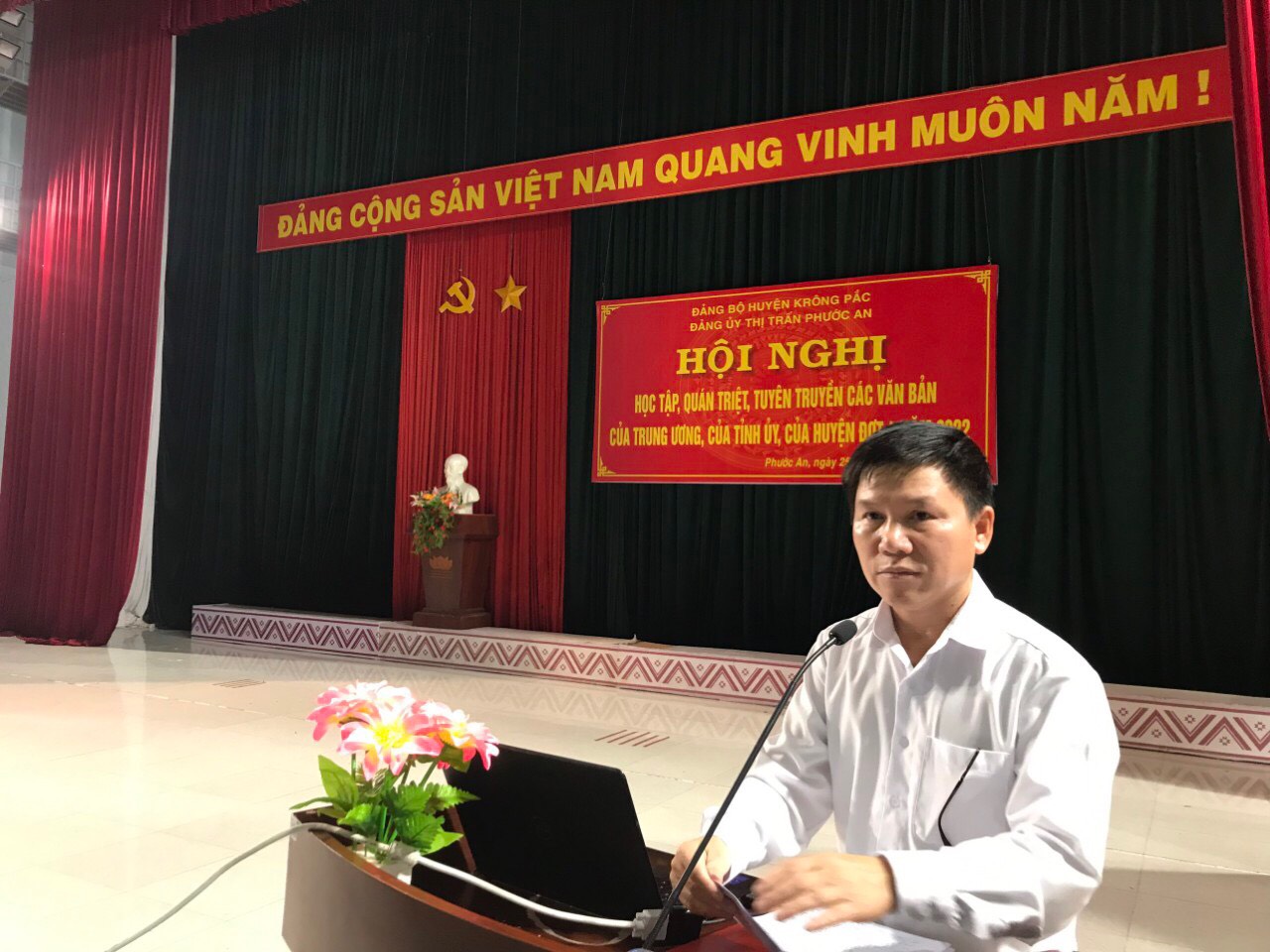 Đảng ủy thị trấn Phước An tổ chức Hội nghị học tập, quán triệt tuyên truyền các văn bản của Trung ương, của Tỉnh ủy, của Huyện ủy đợt 4 năm 2022
