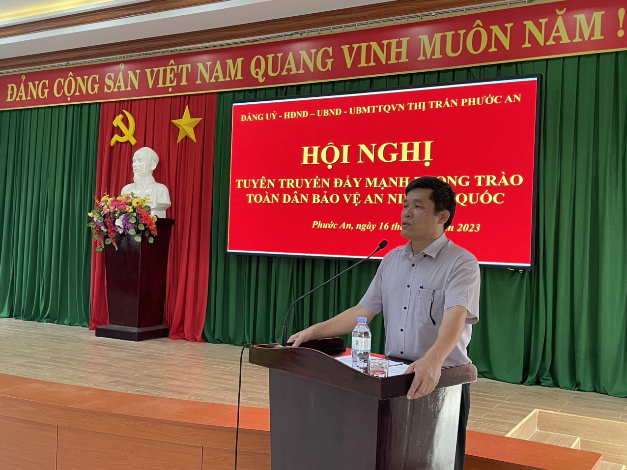 Đảng ủy thị trấn Phước An tổ chức Hội nghị tuyên truyền đẩy mạnh phong trào toàn dân bảo vệ an ninh tổ quốc