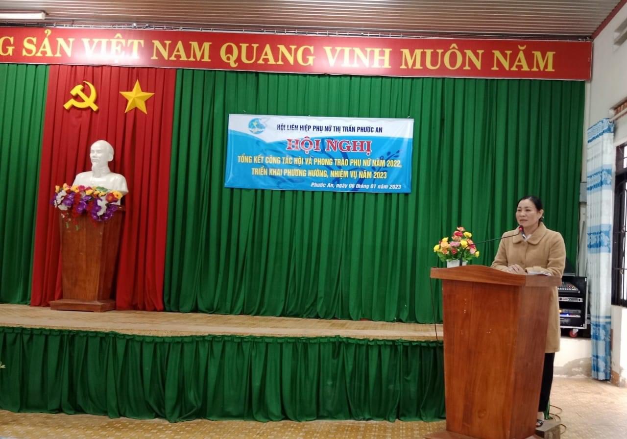  Hội LHPN thị trấn Phước An tổ chức Hội nghị tổng kết phong trào phụ nữ và hoạt động công tác Hội năm 2022, triển khai phương hướng nhiệm vụ năm 2023