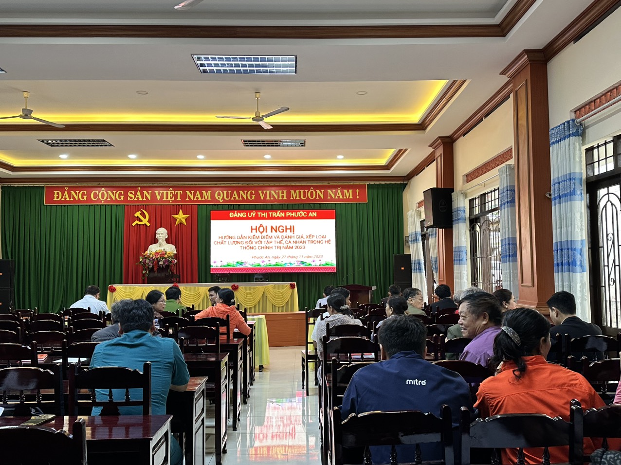 Đảng ủy Thị trấn Phước An tổ chức Hội nghị Hướng dẫn kiểm điểm và đánh giá, xếp loại chất lượng đối với tập thể, cá nhân trong hệ thống chính trị năm 2023.