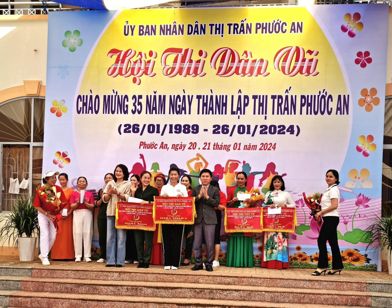 UBND thị trấn Phước An đã tổ chức Hội thi dân vũ chào mừng Kỷ niệm 35 năm ngày thành lập thị trấn Phước An (26/01/1989-26/01/2024).