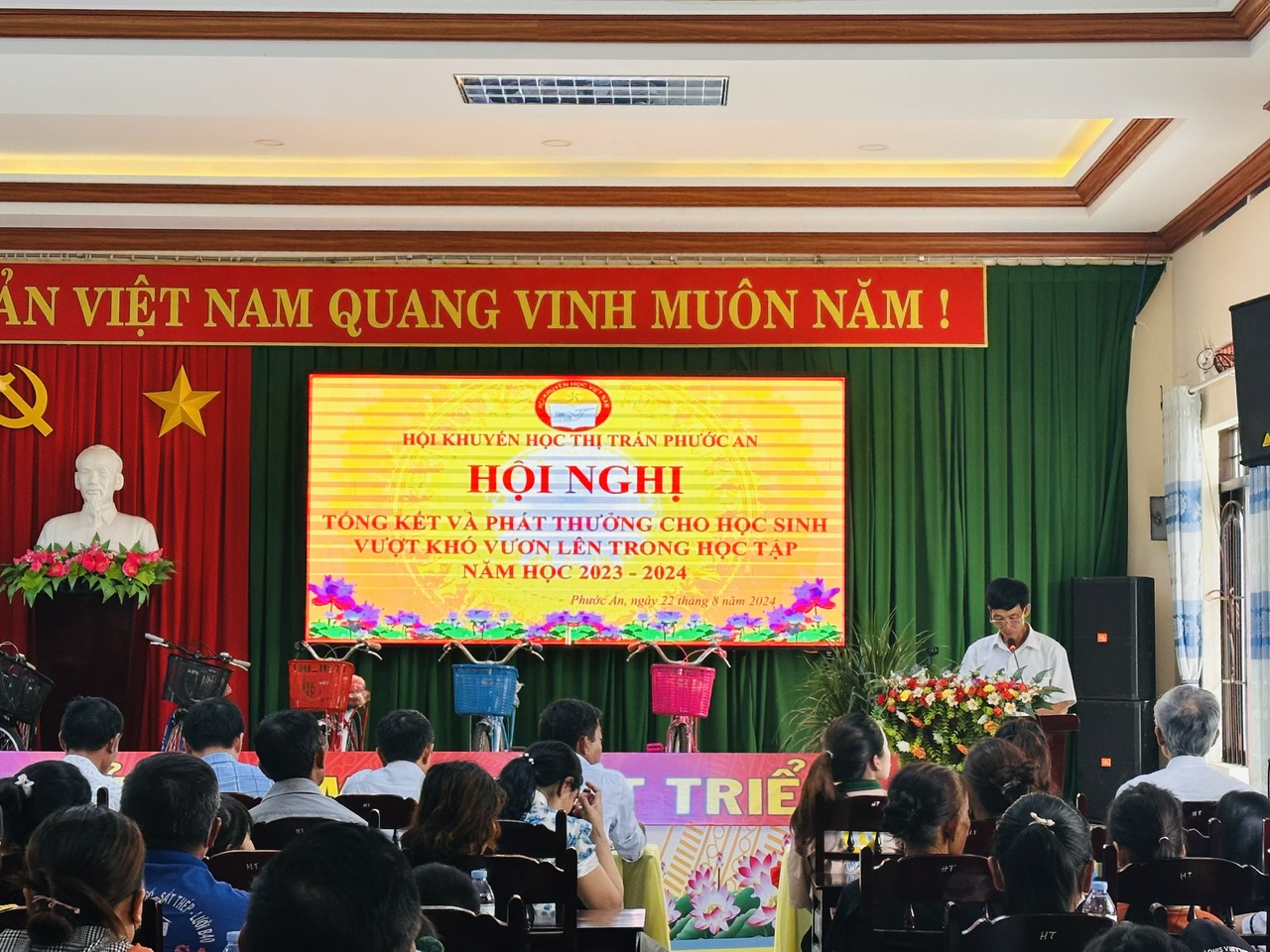 Hội Khuyến học UBND thị trấn Phước An tổ chức hội nghị tổng kết công tác khuyến học năm 2023 -2024 và triển khai phương hướng, nhiệm vụ của Hội năm 2024 -2025.