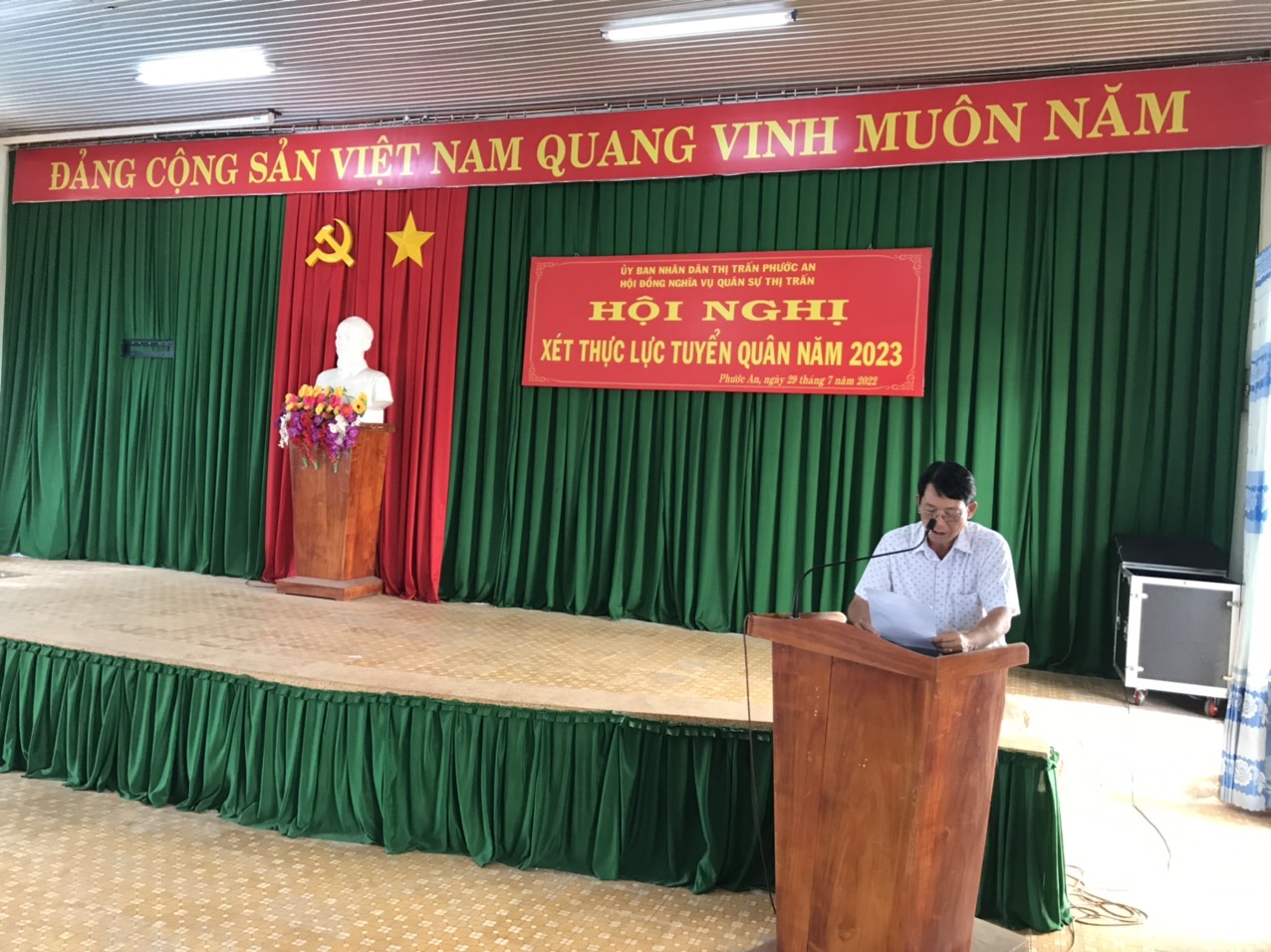 UBND thị trấn Phước An tổ chức Hội nghị xét duyệt thực lực tuyển chọn, gọi công dân nhập ngũ năm 2023