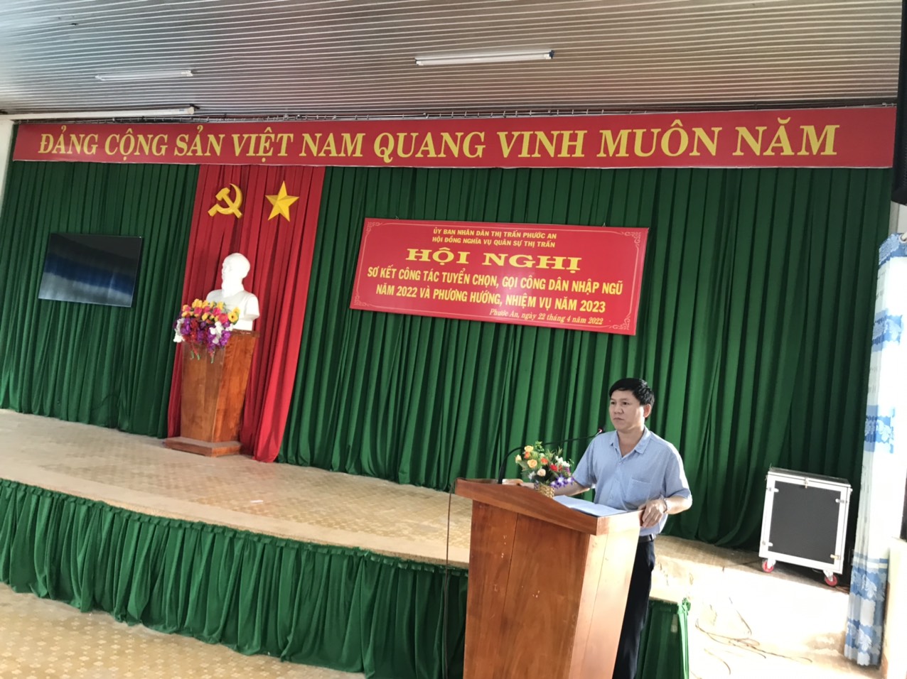 UBND thị trấn Phước An tổ chức tổng kết công tác tuyển chọn, gọi công dân nhập ngũ năm 2022và phương hướng nhiệm vụ năm 2023